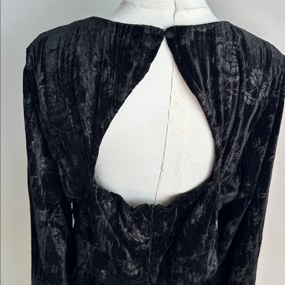 NWT Disturbia Womens Black Velour Floral Dark Romantic Goth Corset Midi Dress 10 - Picture 4 of 12